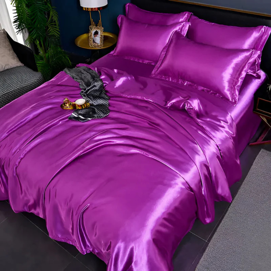 Zevolim| Silk Satin Duvet Cover Bedding Set