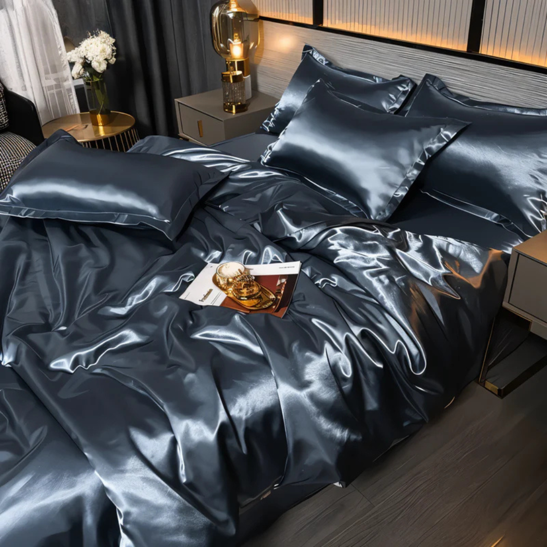 Zevolim| Silk Satin Duvet Cover Bedding Set