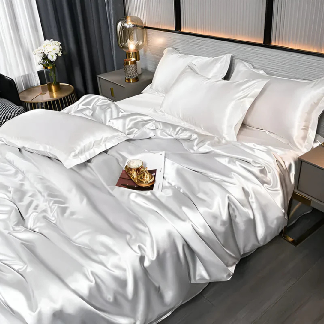 Zevolim| Silk Satin Duvet Cover Bedding Set