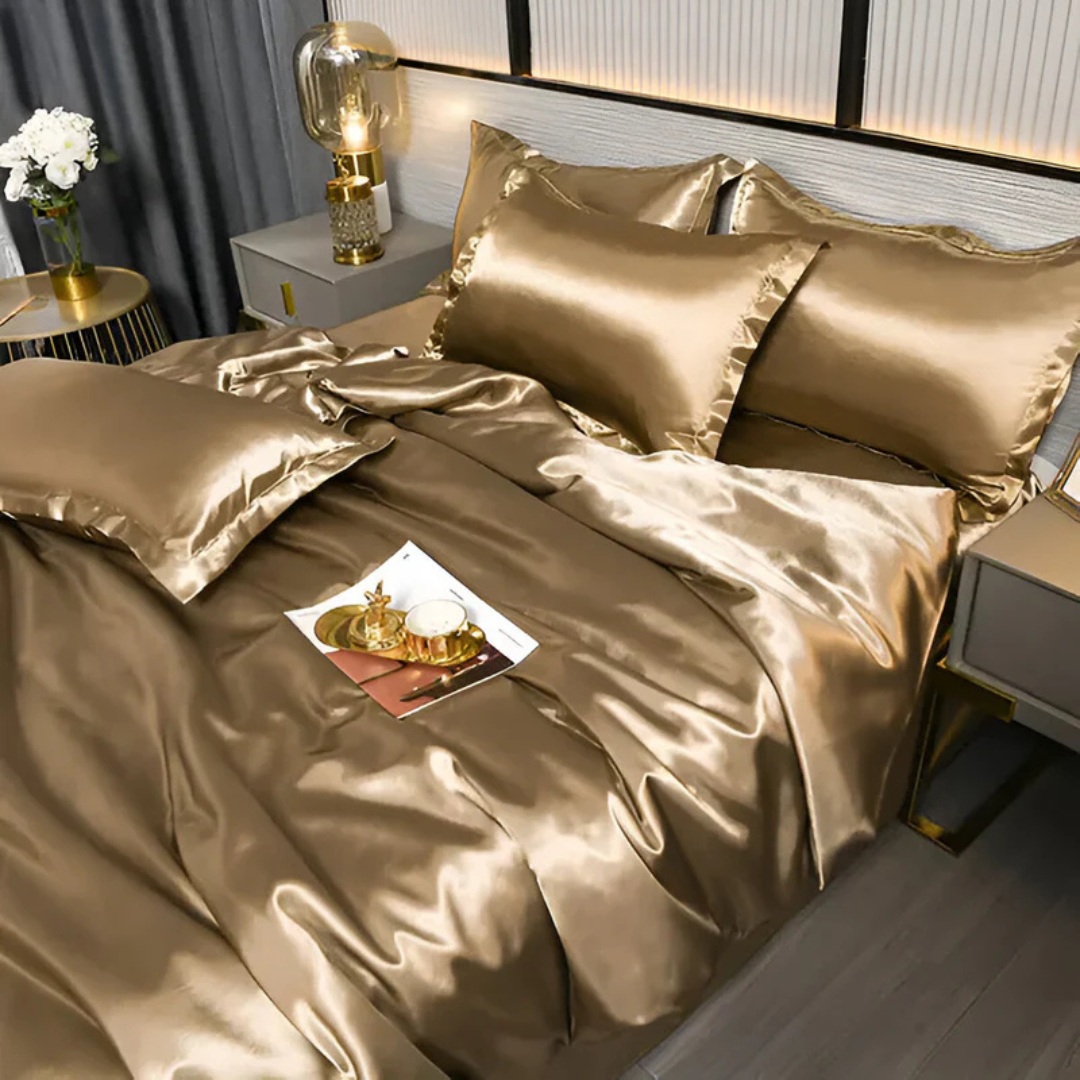 Zevolim| Silk Satin Duvet Cover Bedding Set