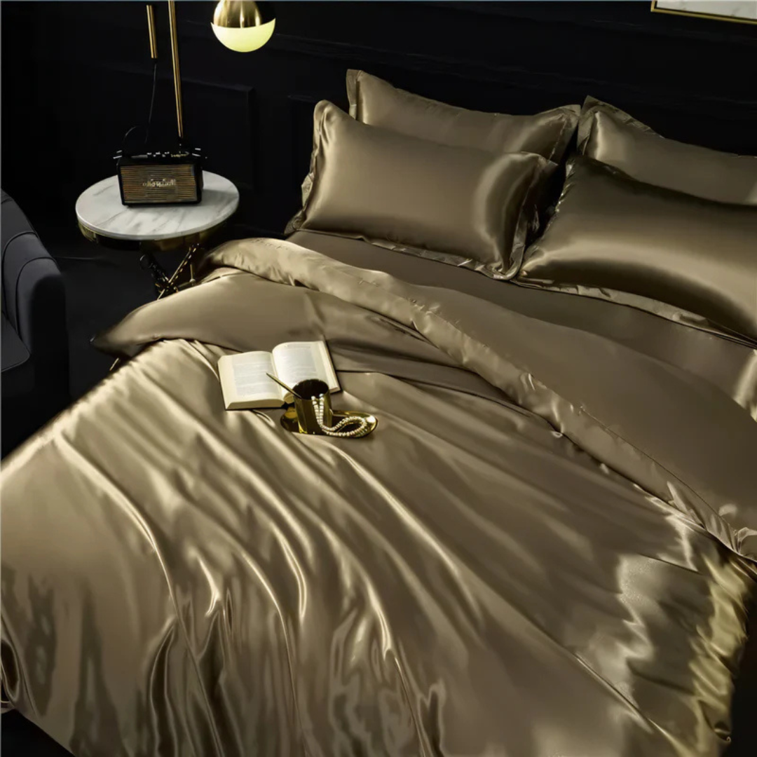 Zevolim| Silk Satin Duvet Cover Bedding Set