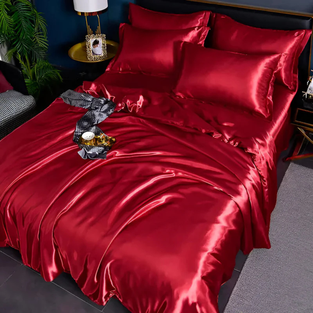 Zevolim| Silk Satin Duvet Cover Bedding Set