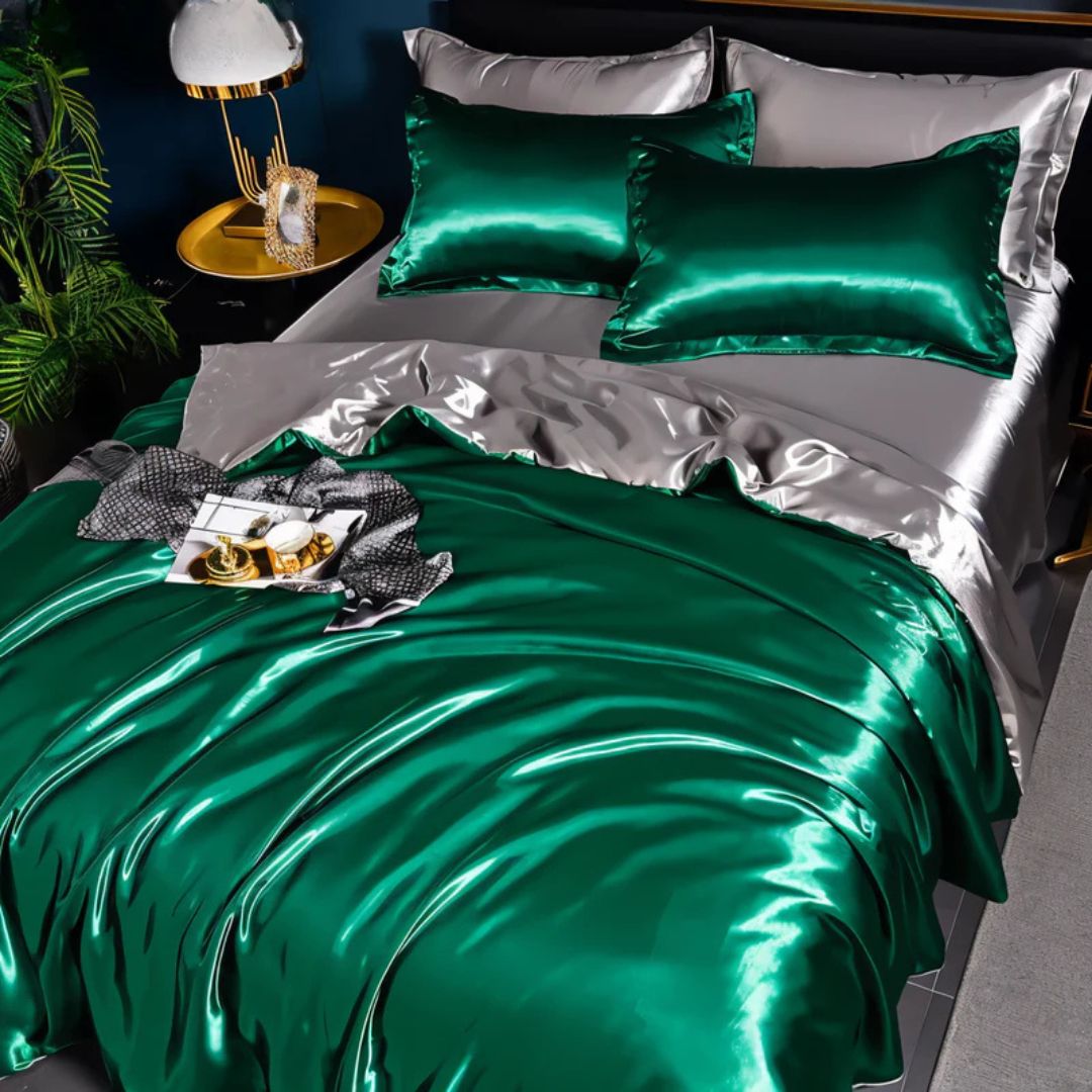 Zevolim| Silk Satin Duvet Cover Bedding Set