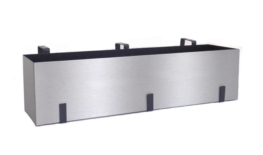 Madeira Aluminum Wall / Fence Block Trough Planter - Modern Seamless Metal (Silver), Waterproof Lining (30" L x 9" W x 9" Tall)