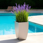 Madeira Cubica Planter - Modern Architectural Stainless Steel (18/8 Heavy Duty) Waterproof Lining - Indoor / Outdoor 20" Tall