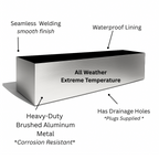 Madeira Aluminum Wall / Fence Block Trough Planter - Modern Seamless Metal (Silver), Waterproof Lining (30" L x 9" W x 9" Tall)