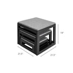 Mila Nesting Metal Pet Steps - Modern, 19" Tall Strong Dog Stairs - 3 No Slip Step, Large Dog (180 lbs)