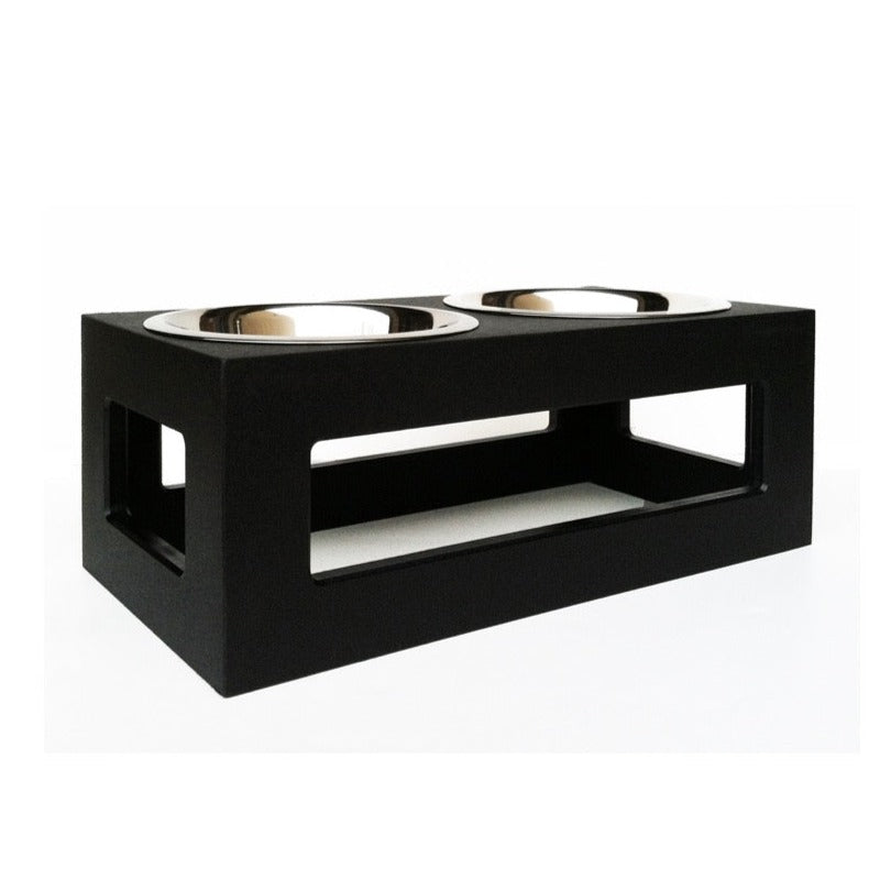 Porchside Double Diner -  Modern Weatherproof Elevated Dog Feeder, Raised Bowl Stand (5" / 7" / 12" Tall)