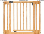 Nani Wooden Dog Gate - 30" Tall Modern Hardwood Pet Gate w/ Door, Pressure Mounted (Extendable 28" - 38" Wide)