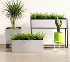 Madeira Aluminum Wall / Fence Block Trough Planter - Modern Seamless Metal (Silver), Waterproof Lining (30" L x 9" W x 9" Tall)