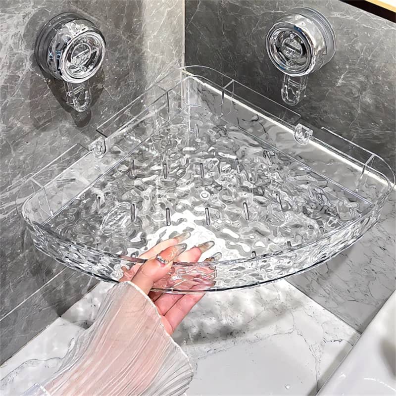 NordicGrip Wall Shelf – No-Drill, Suction Cup Mounted Organizer for Bathroom, Kitchen, and Office