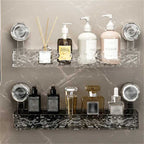 NordicGrip Wall Shelf – No-Drill, Suction Cup Mounted Organizer for Bathroom, Kitchen, and Office