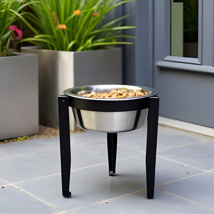 Vision Single Diner - Modern Minimalist Indoor / Outdoor Elevated Dog Bowl w/ Metal Stand (5.5" / 10" Stand)