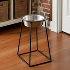 Pyramid Single Diner 18" XL - Large Breed Elevated Single Dog Bowl, Minimalist Wrought Iron Metal Stand