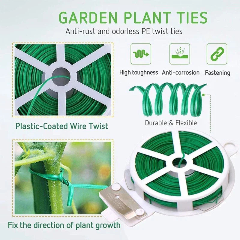 Zevolim| Garden Wire Twist Band – 50m Roll for Plants and Gardening