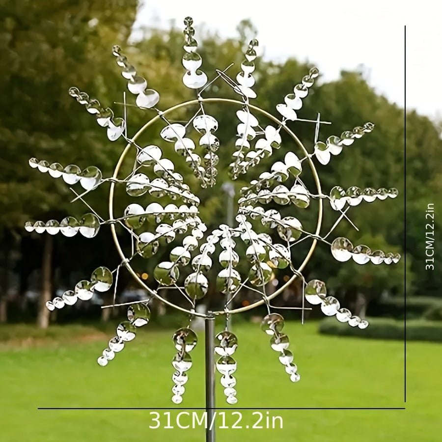 1 Piece Magical Metal Windmill, 3D Metal Outdoor Wind Chime for Yard and Garden, Unique Metal Kinetic Wind Sculptures & Wind Chime, Wind Catcher Metal Outdoor Lawn Terrace Decoration Wind Sculpture