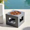 Porchside Single Diner - Modern Outdoor Weatherproof Raised Dog Bowl Stand (Medium 7" - Large Dog 12" Tall)
