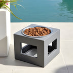 Porchside Single Diner - Modern Outdoor Weatherproof Raised Dog Bowl Stand (Medium 7" - Large Dog 12" Tall)