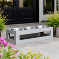 Porchside Triple Diner - Modern Weatherproof 3 Bowl Elevated Dog Feeder (7" Tall, Medium - Large Dog)