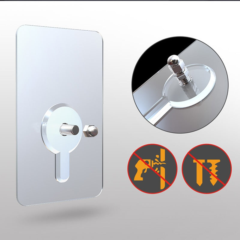 10 Pieces Heavy Duty Punch-Free Transparent Adhesive Hooks