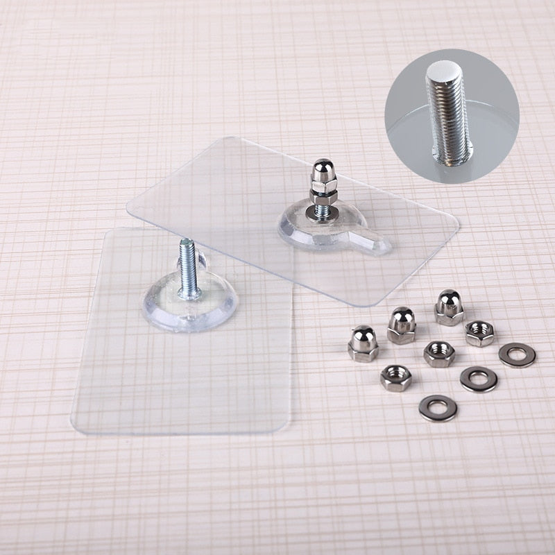 10 Pieces Heavy Duty Punch-Free Transparent Adhesive Hooks