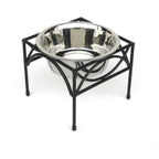 Regal Single Diner - Wrought Iron Metal Stand, Raised Dog Bowl Food, Water (5" / 7" / 12" Tall )