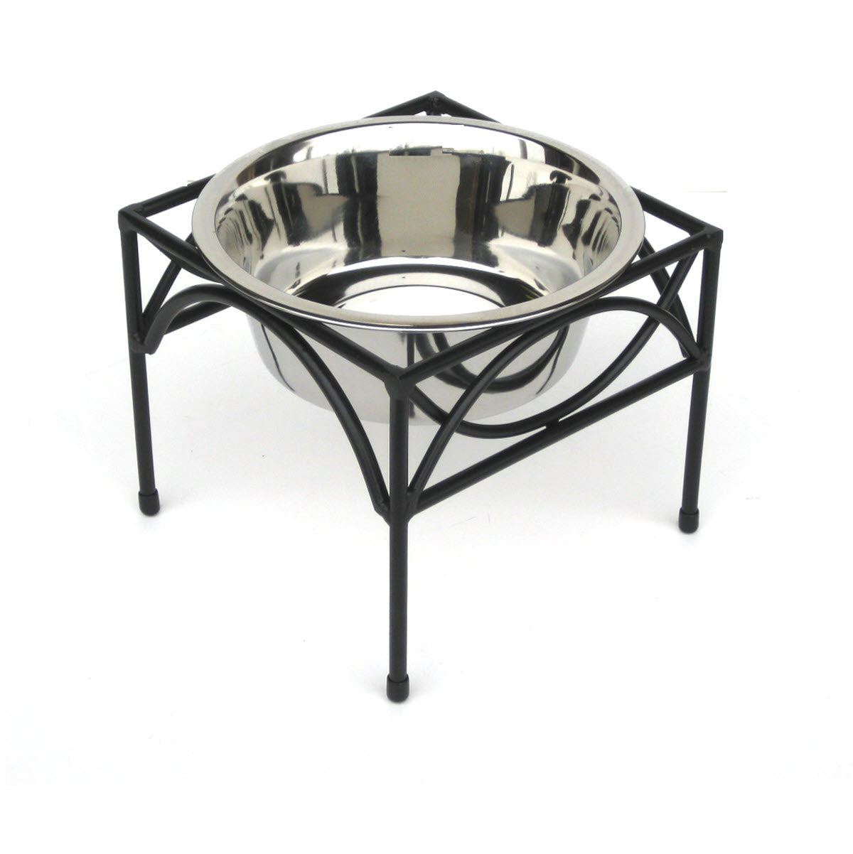 Regal Single Diner - Wrought Iron Metal Stand, Raised Dog Bowl Food, Water (5" / 7" / 12" Tall )