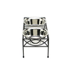 Regal Double Diner - Sturdy Wrought Iron Metal, Elevated Dog Bowl Stand (XS 3" / 5" / 7" / 10" / 12" Tall)