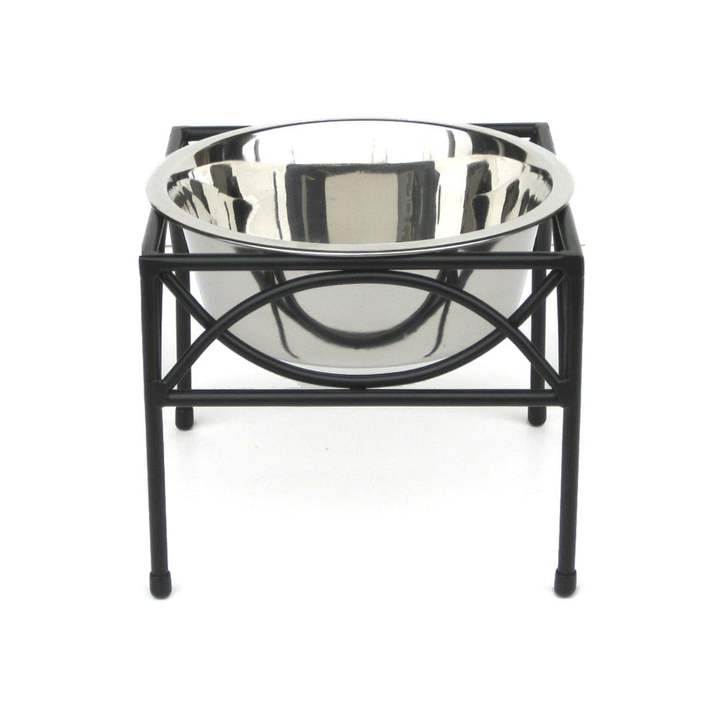 Regal Single Diner - Wrought Iron Metal Stand, Raised Dog Bowl Food, Water (5" / 7" / 12" Tall )