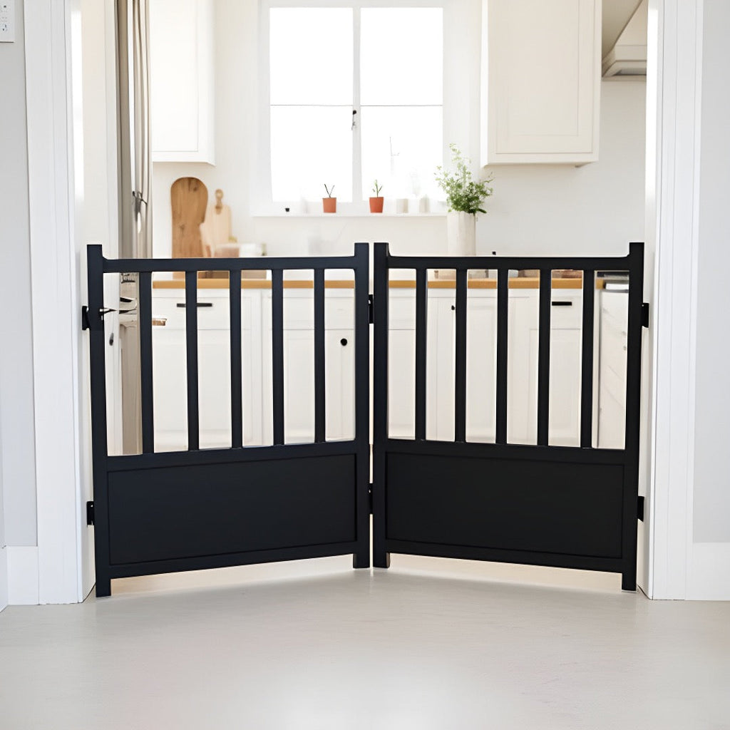 Royal Weave Freestanding 24" Tall Dog Gate Panels - Architectural Indoor Steel Pet Barrier Panels - Infinite Width