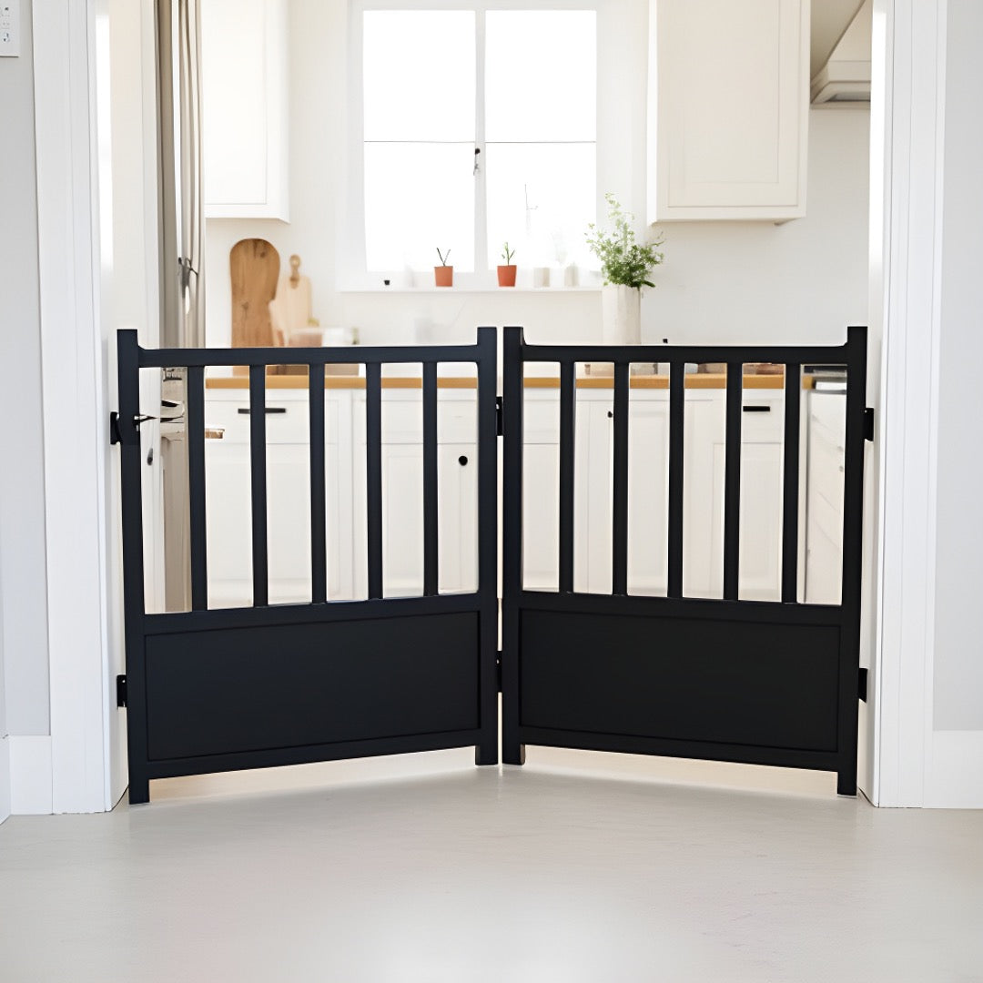 Royal Weave Freestanding 24" Tall Dog Gate Panels - Architectural Indoor Steel Pet Barrier Panels - Infinite Width