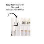 Royal Weave Freestanding 24" Tall (Small Dog) Steel Dog Gate w/ Door - Architectural Extra Wide Walk-Through Indoor Barrier (63" / 84" / 105" Long)