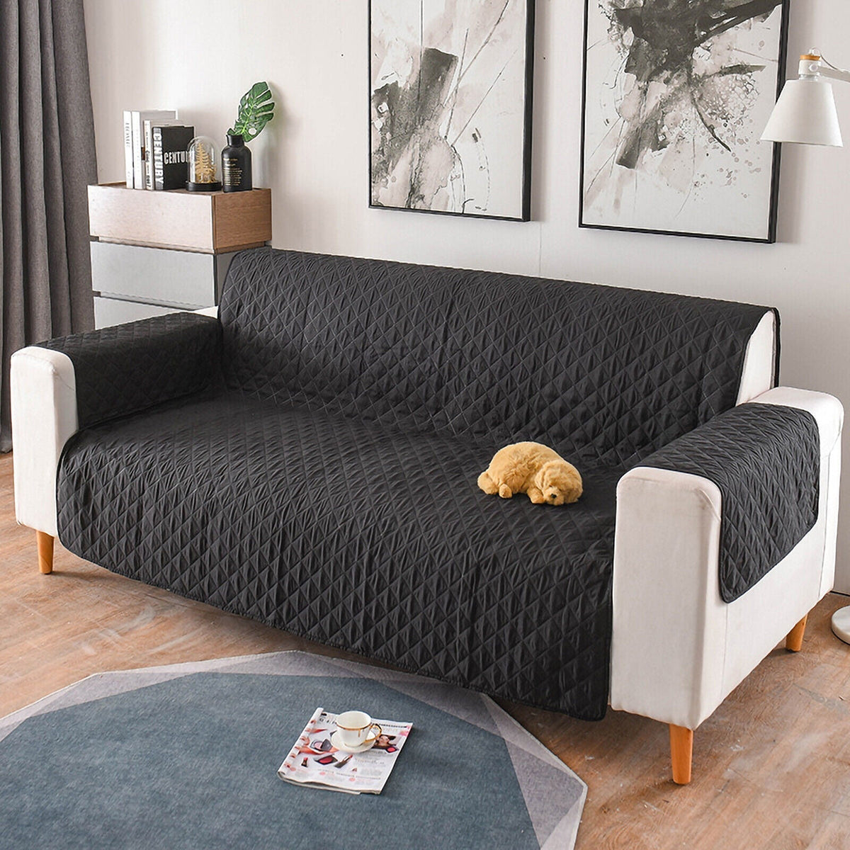 1/2/3 Seater Pet Sofa Protector Cover Quilted Couch Covers Lounge Slipcover