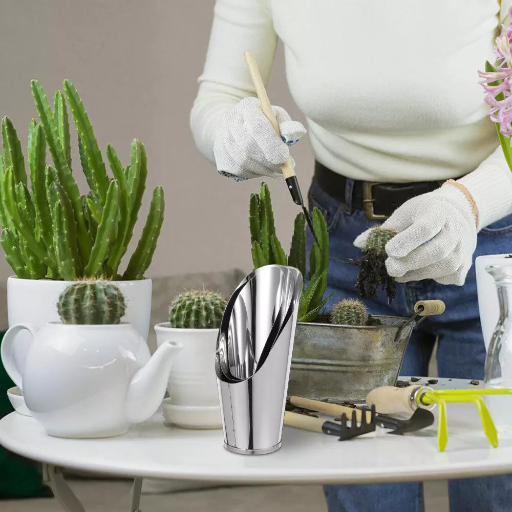 Zevolim| Stainless Steel Scoop for Potting Soil – Robust Planting Scoop for Garden and Balcony