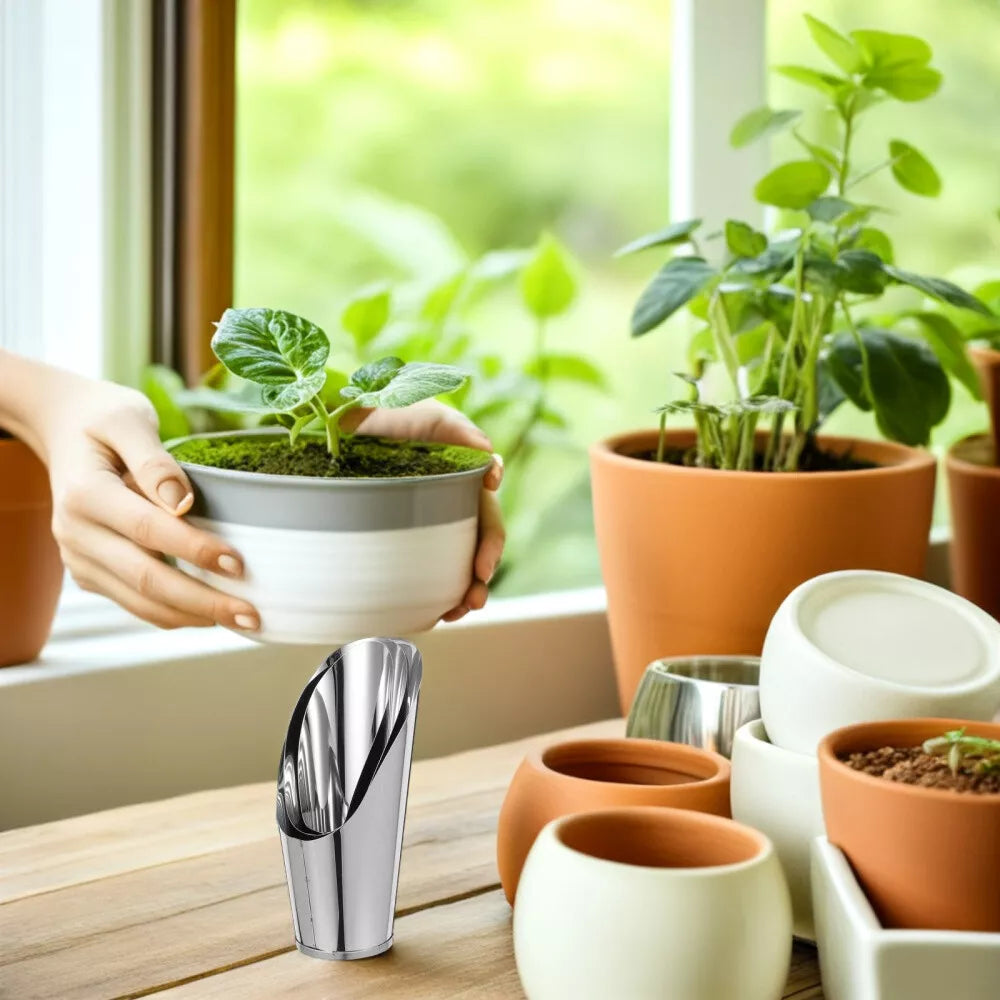 Zevolim| Stainless Steel Scoop for Potting Soil – Robust Planting Scoop for Garden and Balcony
