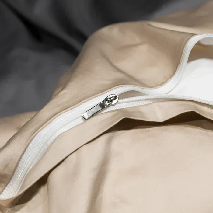 Zevolim| Satin Cotton Embroidered Bedding Set - Luxora