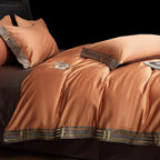 Zevolim| Satin Cotton Embroidered Bedding Set - Luxora