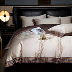 Zevolim| Satin Cotton Embroidered Bedding Set - Luxora
