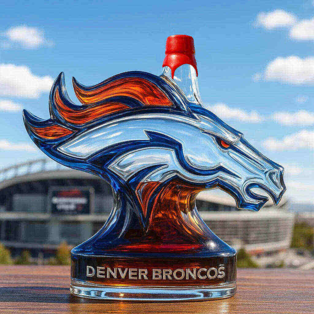 Denver Broncos whiskey bottle