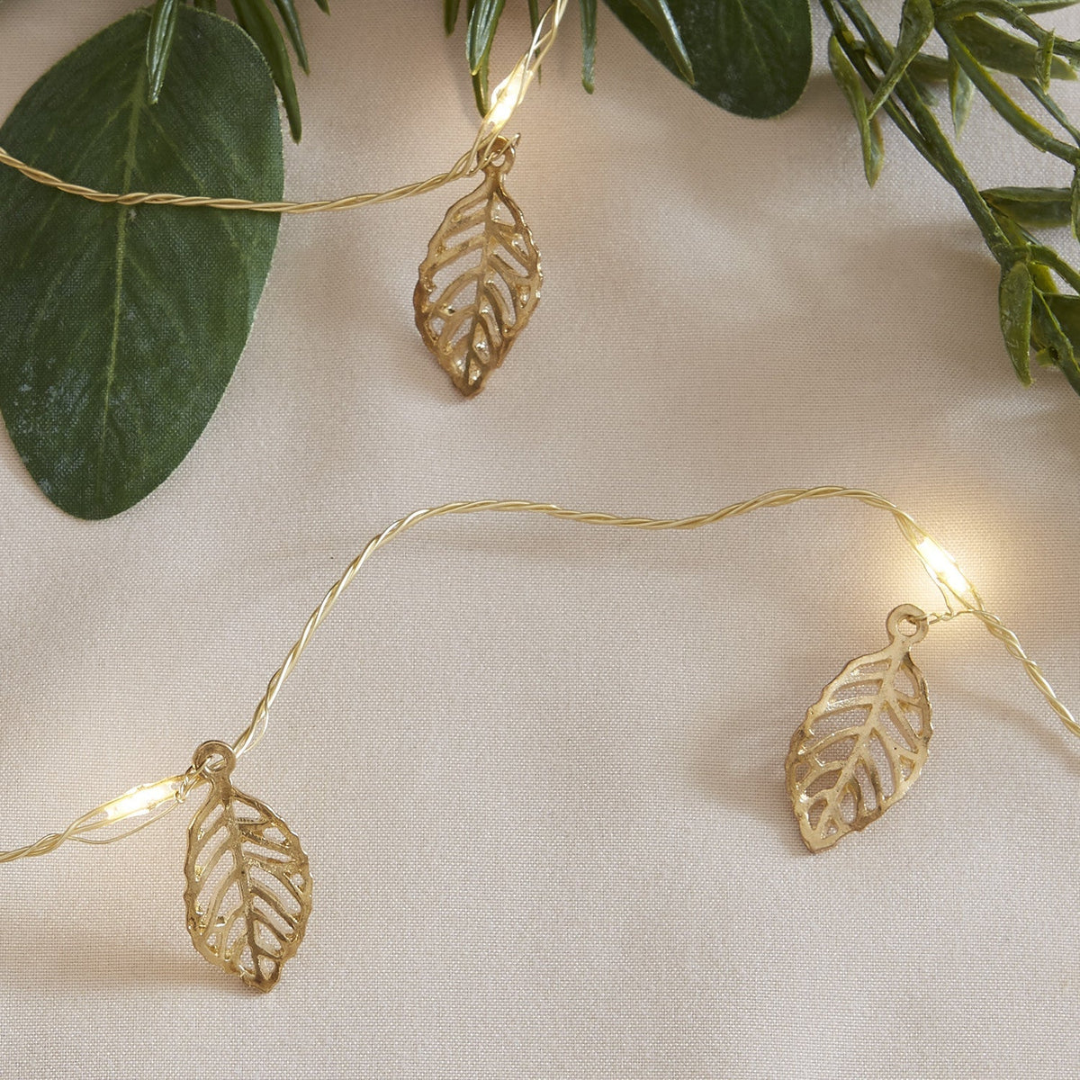 Christmas Decorations Gold Leaf String Lights