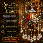 Christmas Crystal Wind Chime - 14 Festive Designs, 20 x 35 cm