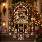 Christmas Crystal Wind Chime - 14 Festive Designs, 20 x 35 cm