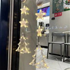 Christmas 3pcs LED Light Star Hanging Tree Sucker Window Ornaments