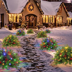 Christmas urn decoration with LED lights | Realistic pine branches & berries | Indoor and outdoor