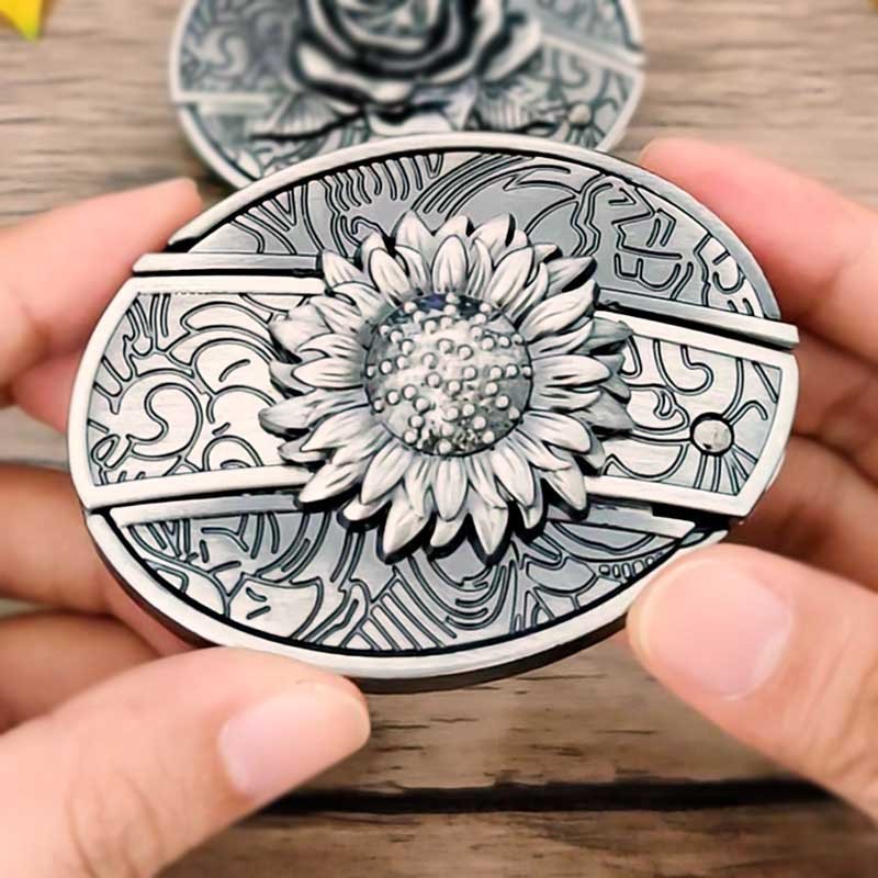 Metal Oval Cowboys Belt Buckle