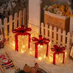 Set of 3 LED Christmas Gift Boxes for Indoor and Outdoor Use