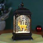 Christmas Decoration Luminous Water Injection Flat Storm Lantern Desktop Decoration