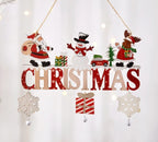 Gnome Santa Claus Wooden Hanging Ornament Signage - Set of 5 – Festive Christmas Decoration for Home, Door, and Tree, Perfect for Holiday Cheer