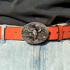 Metal Oval Cowboys Belt Buckle