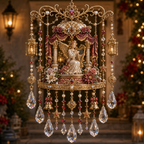 Christmas Crystal Wind Chime - 14 Festive Designs, 20 x 35 cm